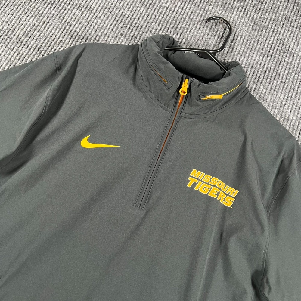 Missouri Tigers Mizzou Pullover 1/4 Zip Short Sleeve Nike Mens Medium Hood SEC
